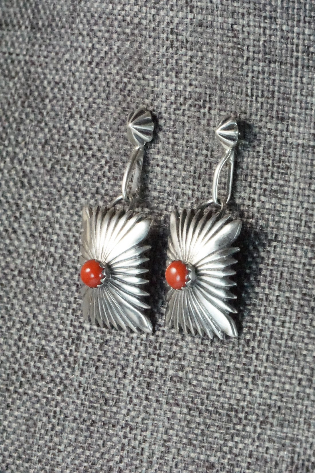 Coral & Sterling Silver Earrings - Sharon McCarthy