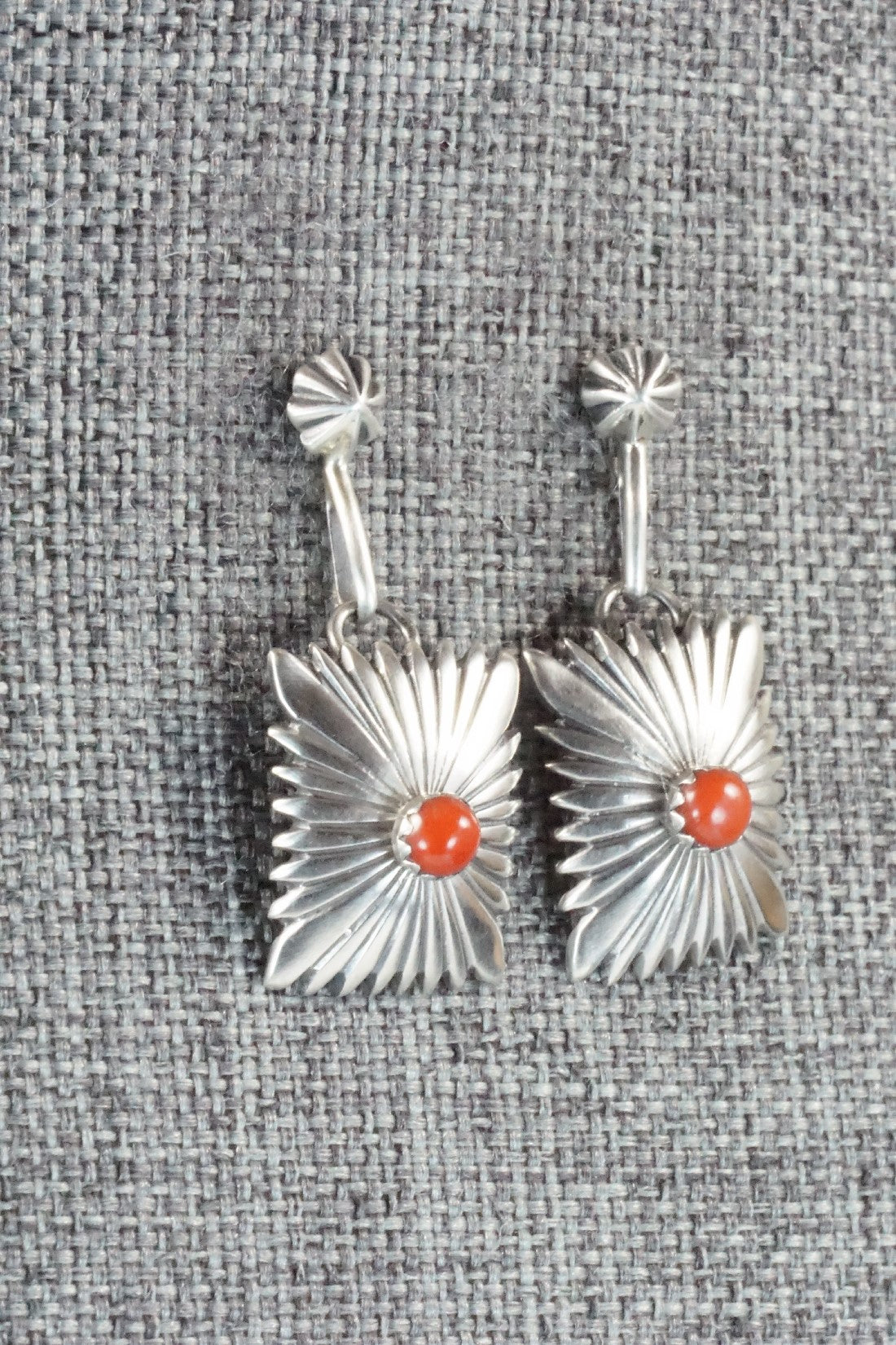 Coral & Sterling Silver Earrings - Sharon McCarthy
