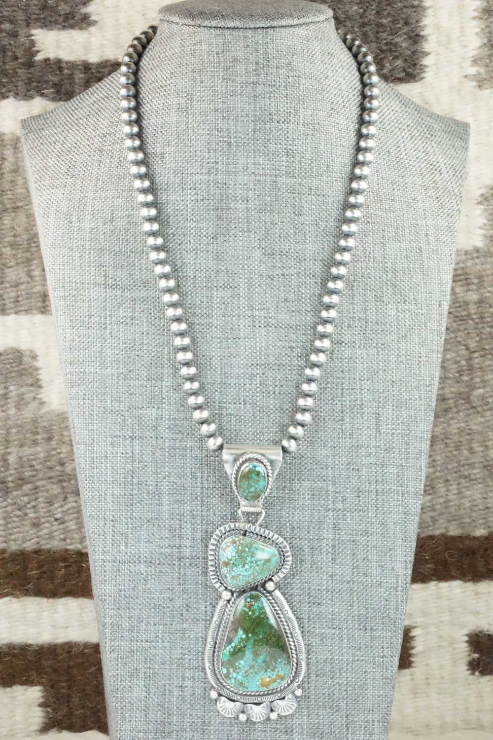 Turquoise & Sterling Silver Necklace - Raymond Delgarito