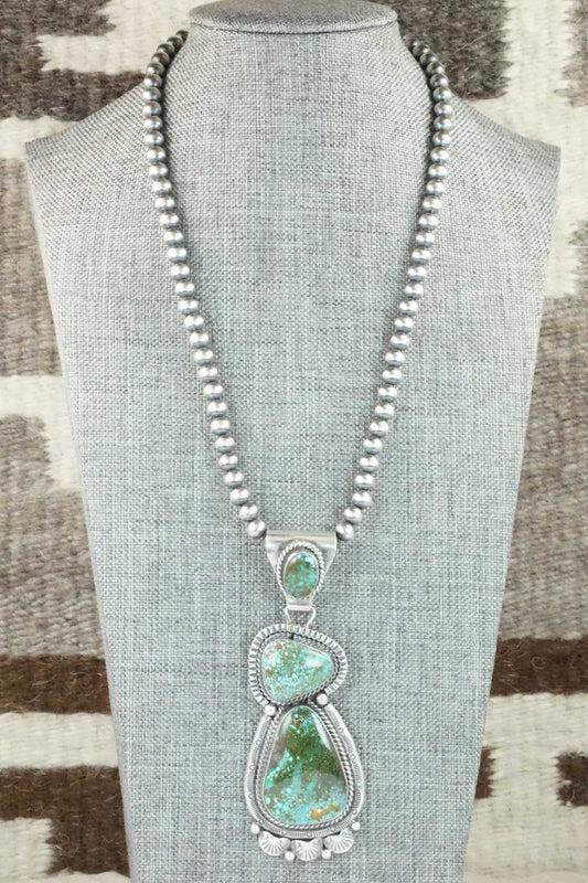 Turquoise & Sterling Silver Necklace - Raymond Delgarito