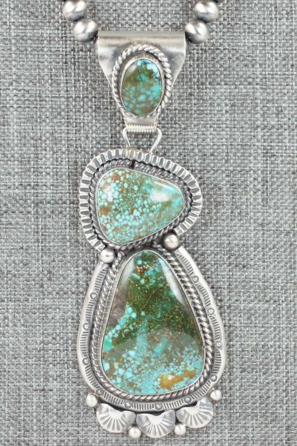 Turquoise & Sterling Silver Necklace - Raymond Delgarito