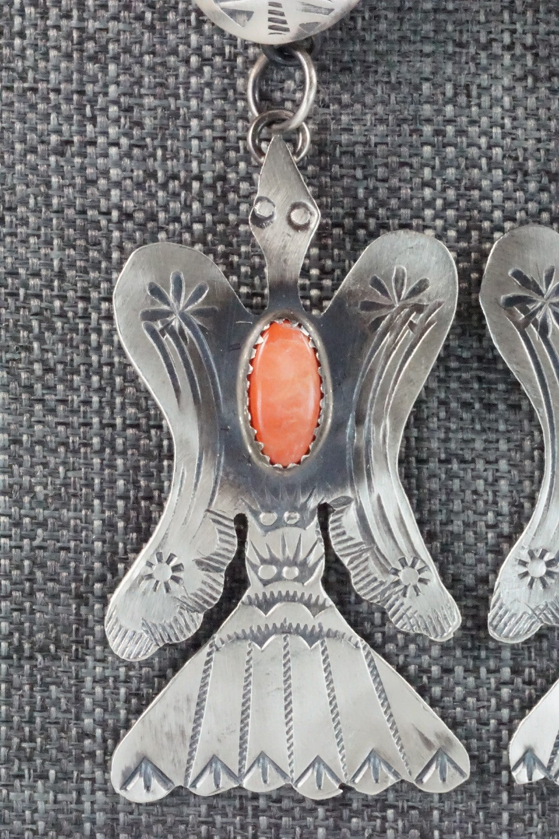 Spiny Oyster & Sterling Silver Earrings - Gabrielle Yazzie