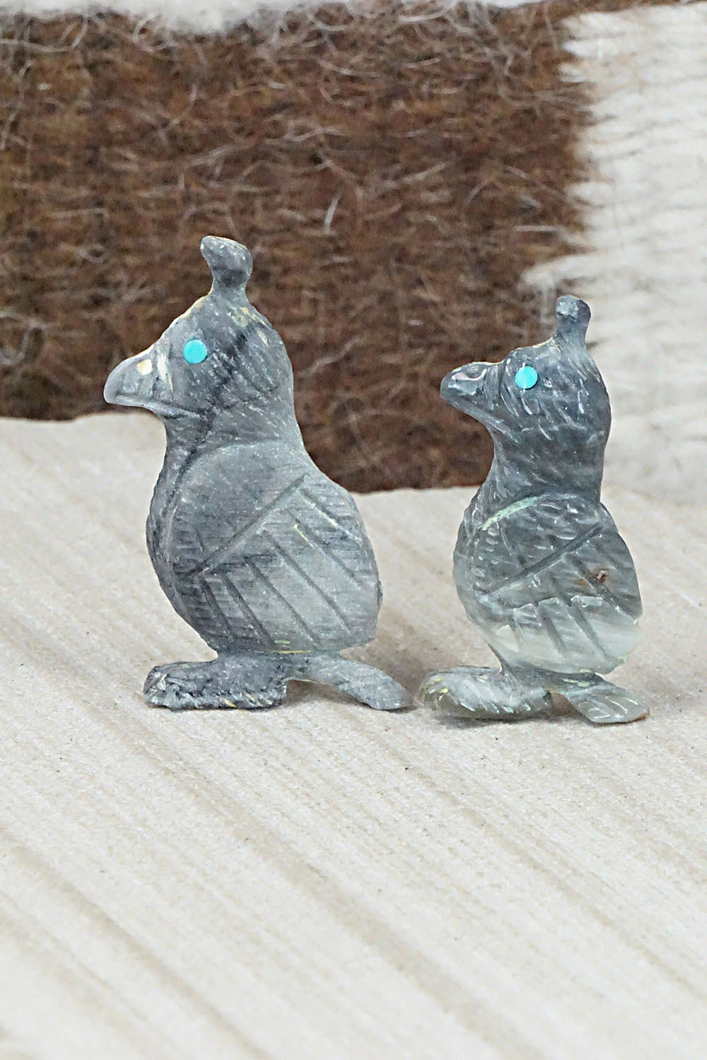 Quail Zuni Fetish Carvings - Jonas Hustito