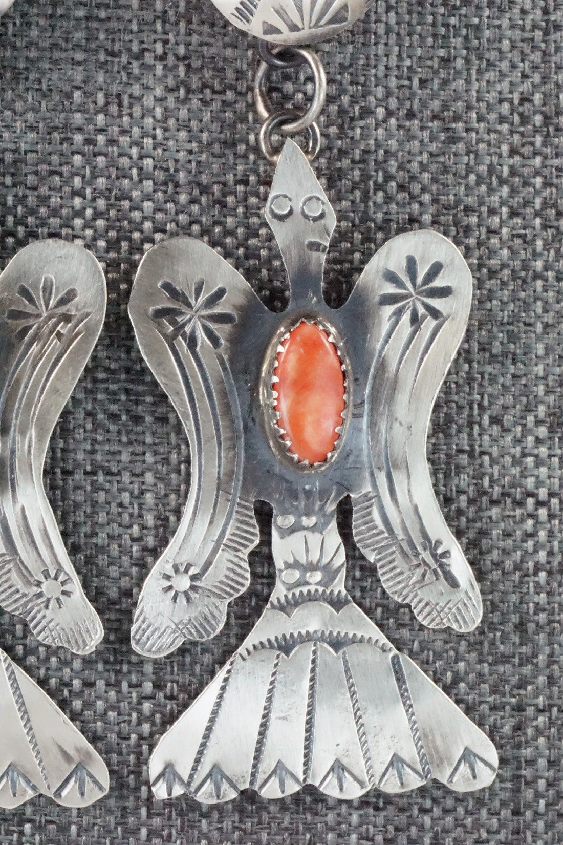 Spiny Oyster & Sterling Silver Earrings - Gabrielle Yazzie