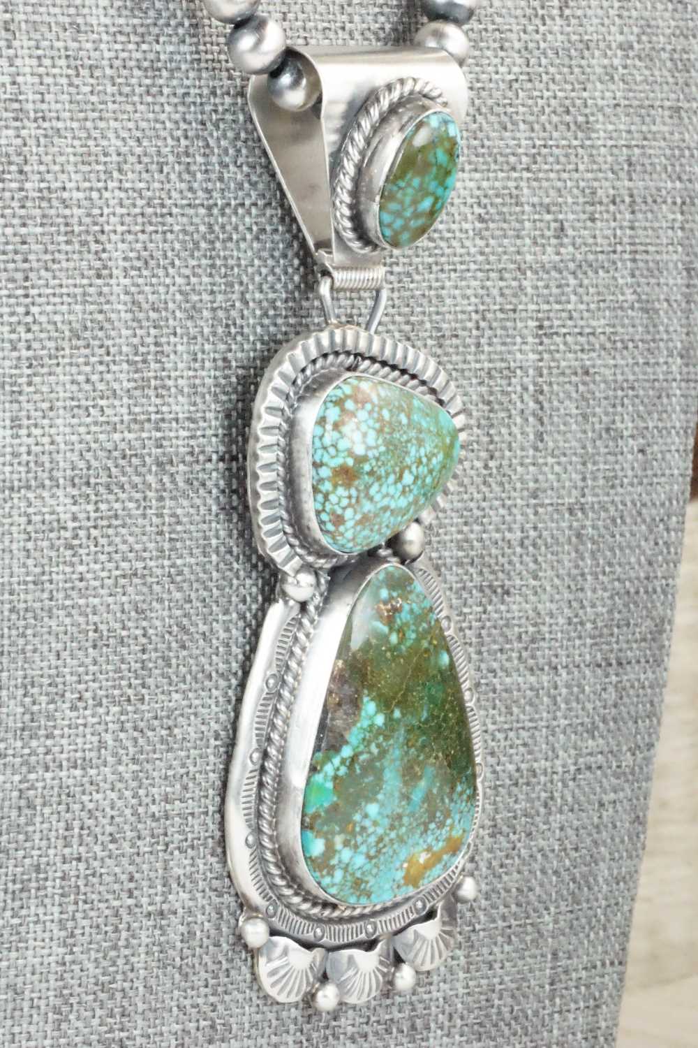 Turquoise & Sterling Silver Necklace - Raymond Delgarito