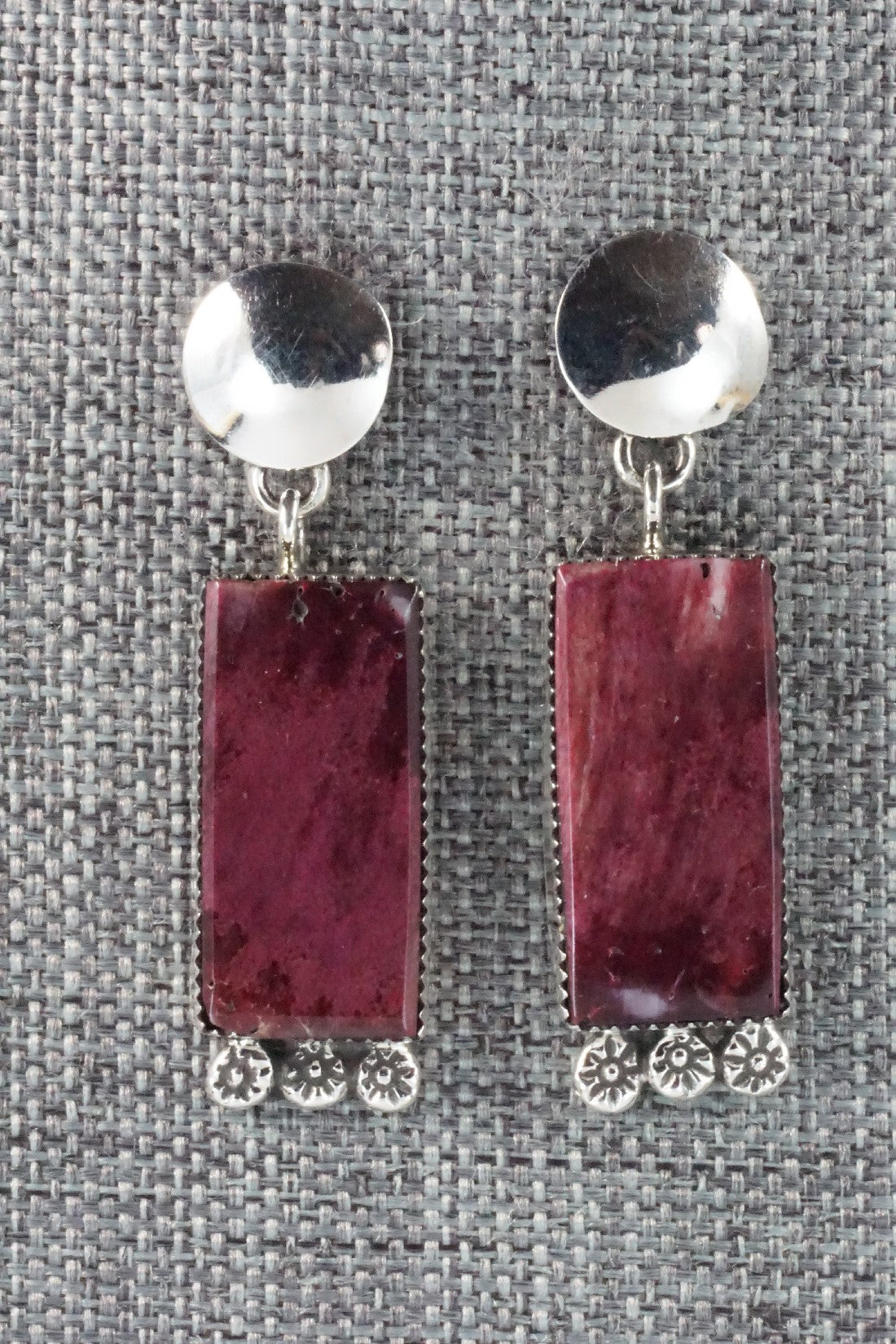 Spiny Oyster & Sterling Silver Earrings - Selina Warner