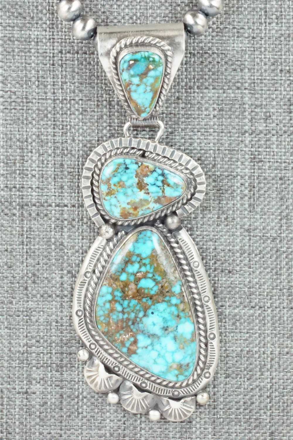 Turquoise & Sterling Silver Necklace - Raymond Delgarito