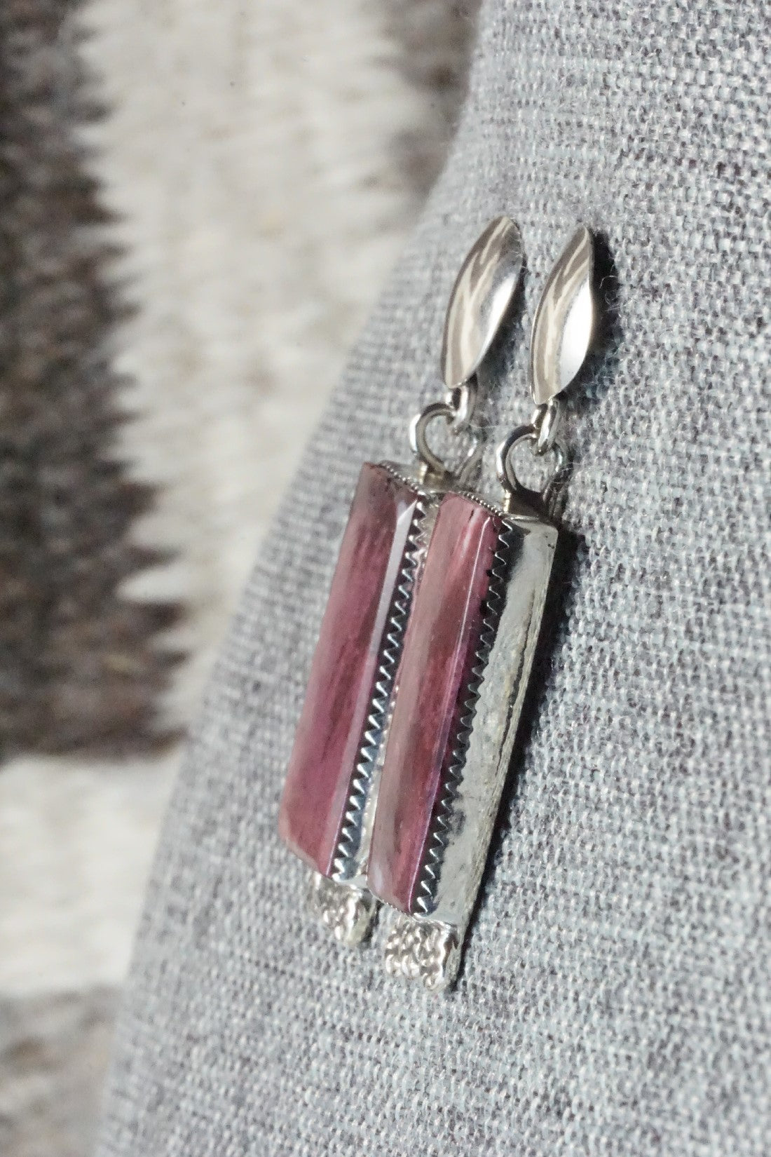 Spiny Oyster & Sterling Silver Earrings - Selina Warner