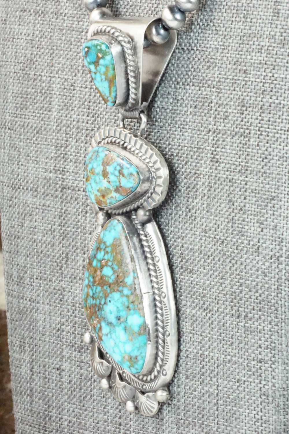 Turquoise & Sterling Silver Necklace - Raymond Delgarito