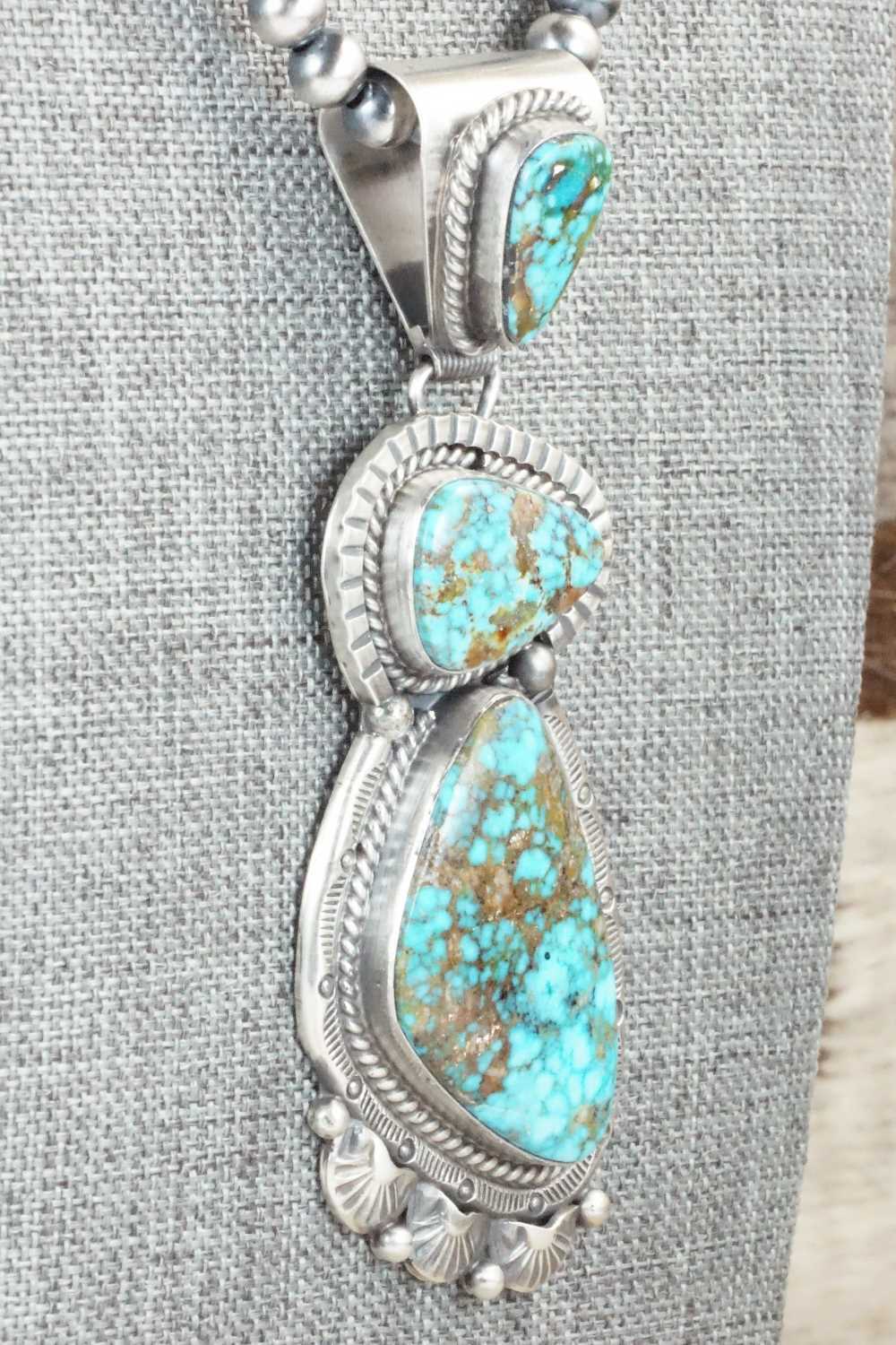 Turquoise & Sterling Silver Necklace - Raymond Delgarito