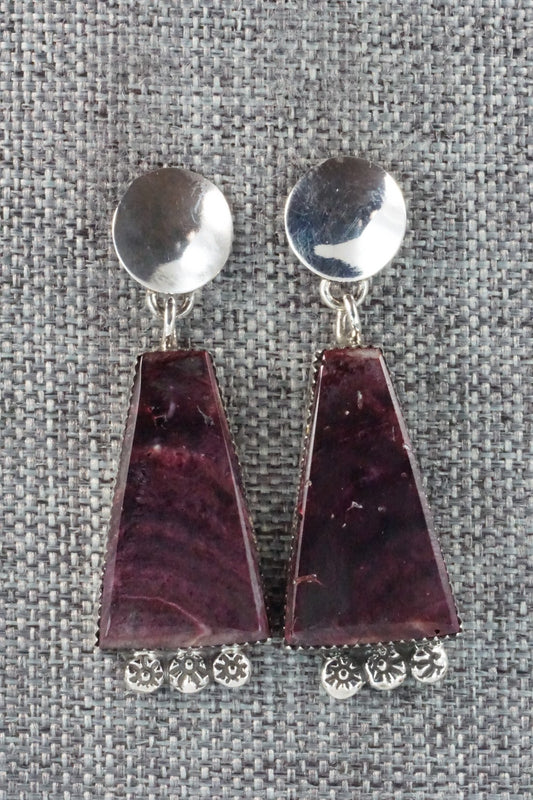 Spiny Oyster & Sterling Silver Earrings - Selina Warner