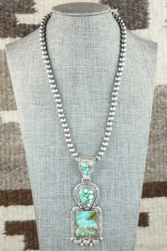 Turquoise & Sterling Silver Necklace - Raymond Delgarito