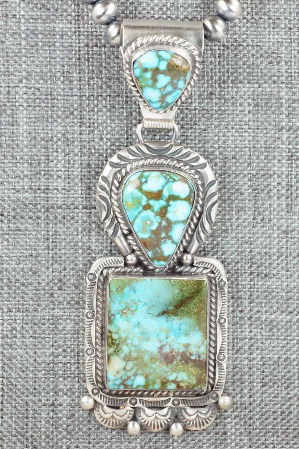 Turquoise & Sterling Silver Necklace - Raymond Delgarito