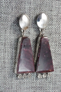 Spiny Oyster & Sterling Silver Earrings - Selina Warner