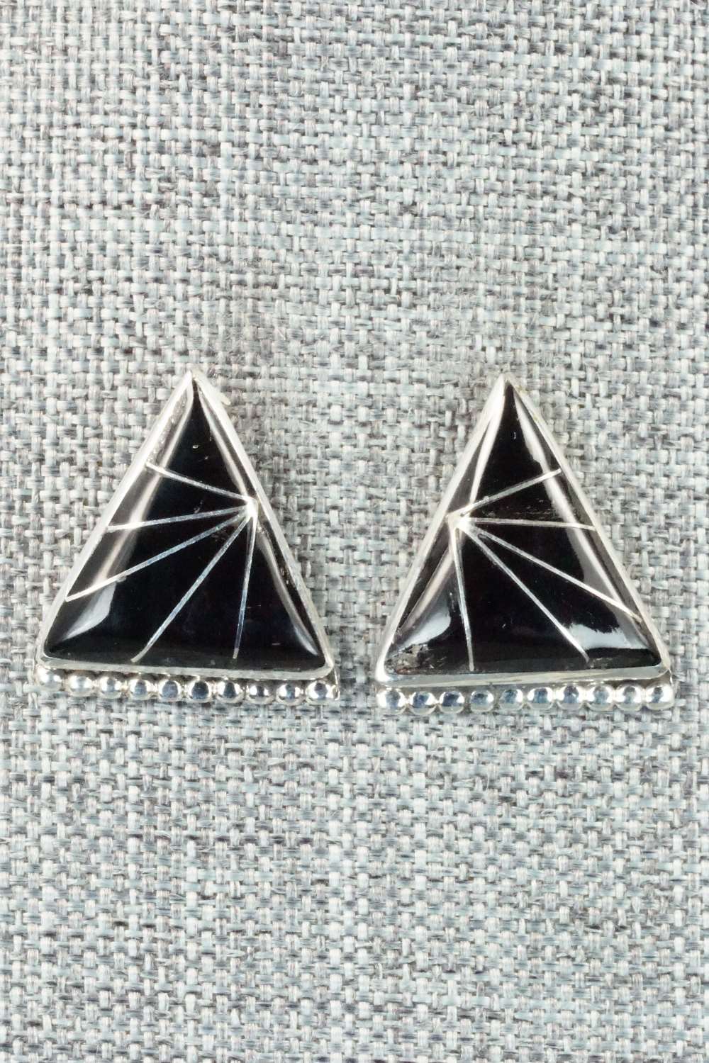 Onyx & Sterling Silver Earrings - Charleen Mahkee