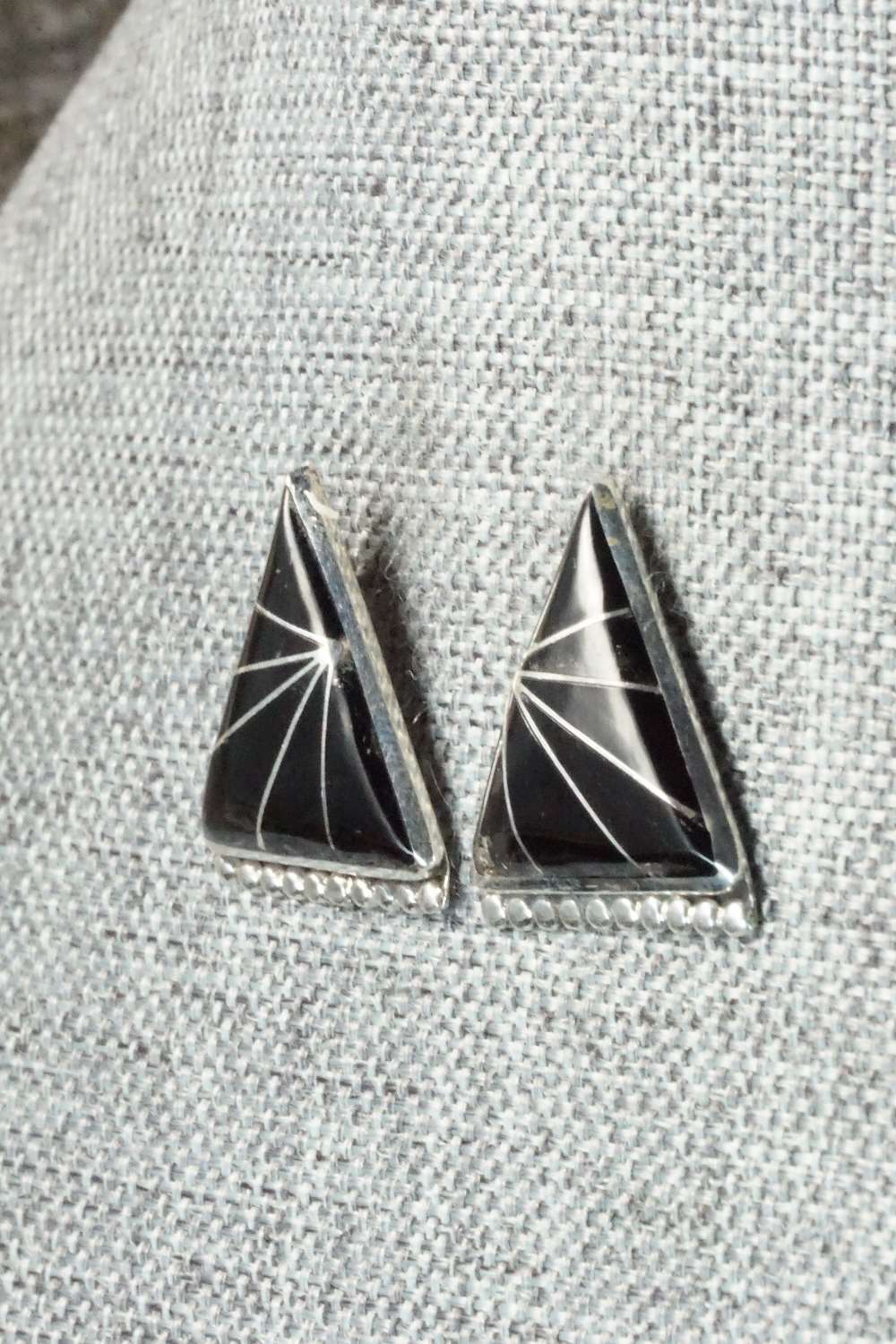 Onyx & Sterling Silver Earrings - Charleen Mahkee