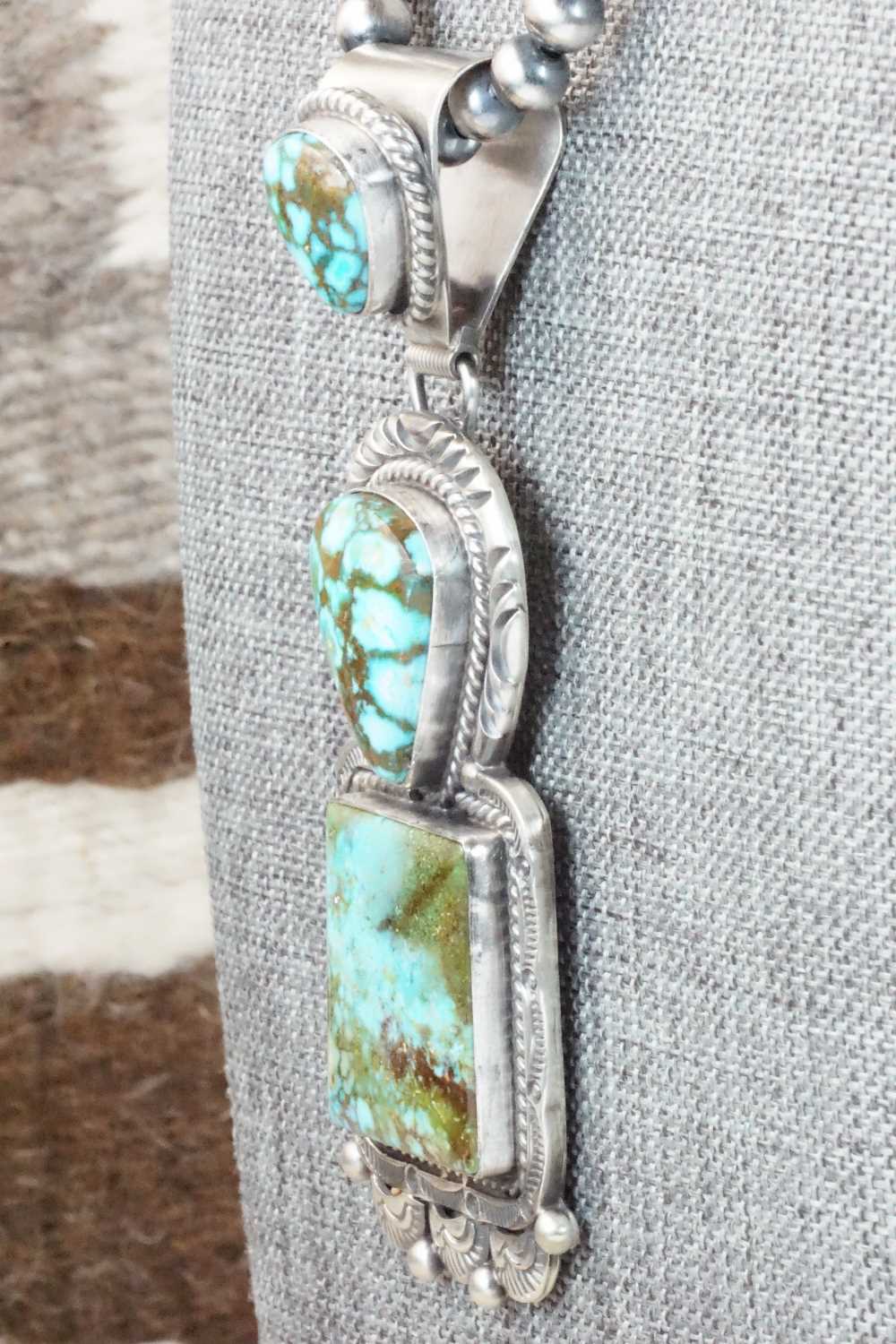 Turquoise & Sterling Silver Necklace - Raymond Delgarito
