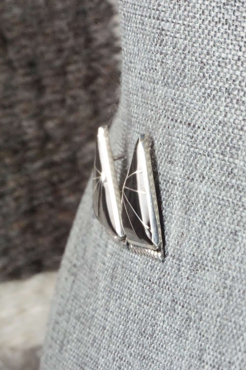 Onyx & Sterling Silver Earrings - Charleen Mahkee