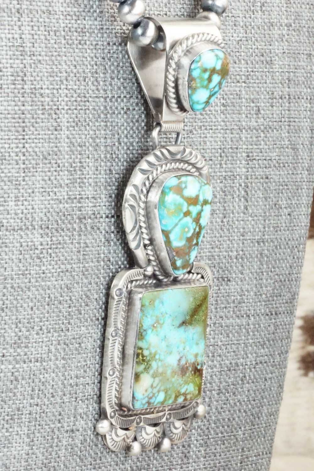Turquoise & Sterling Silver Necklace - Raymond Delgarito
