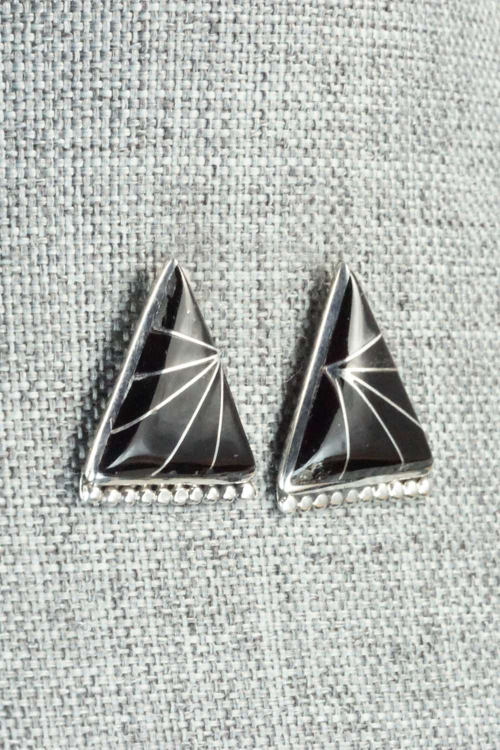 Onyx & Sterling Silver Earrings - Charleen Mahkee