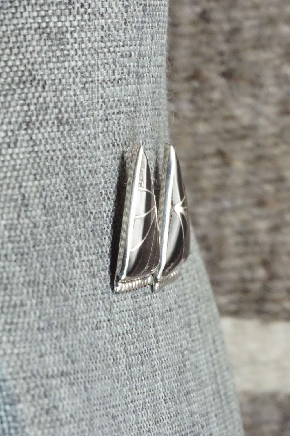 Onyx & Sterling Silver Earrings - Charleen Mahkee