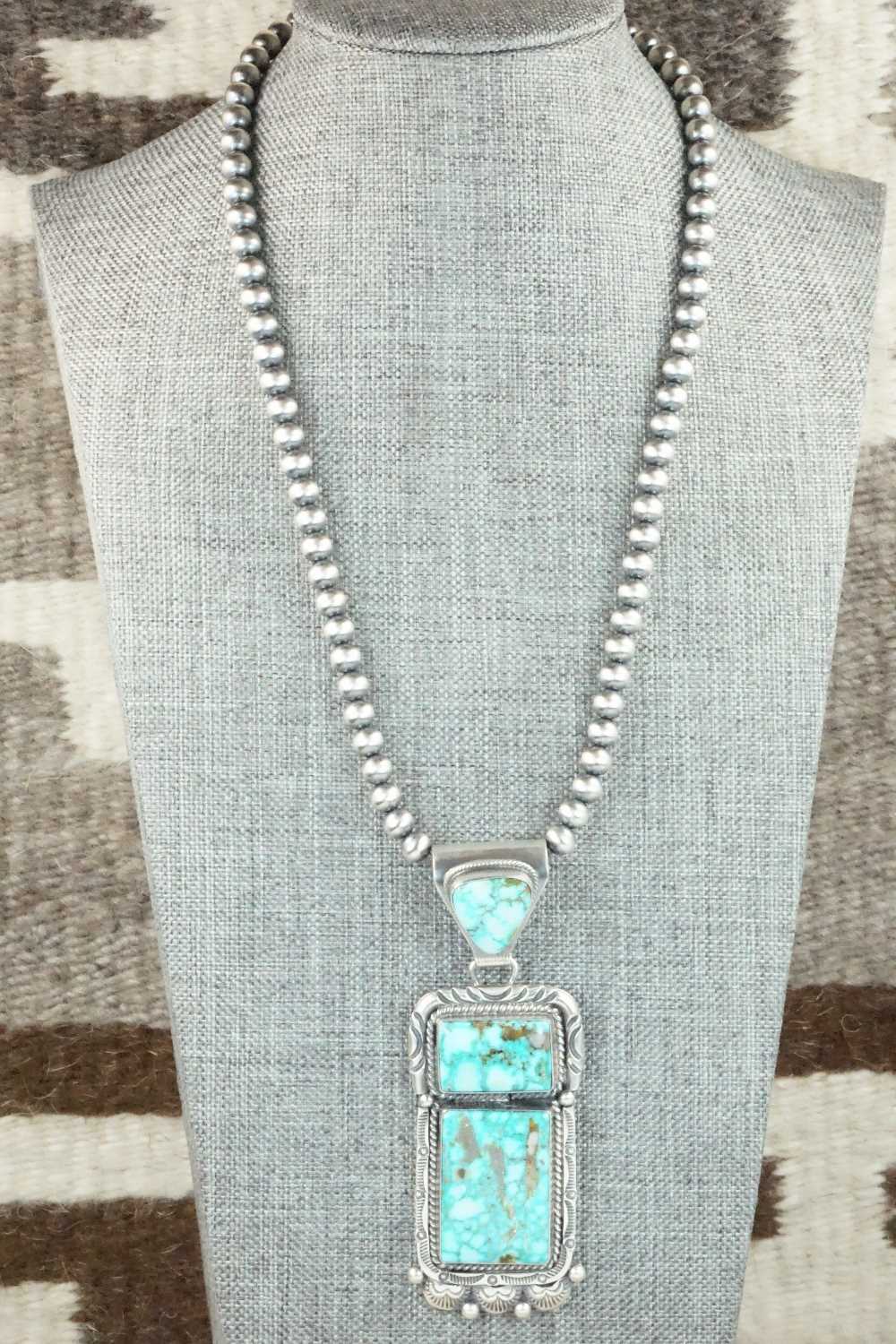Turquoise & Sterling Silver Necklace - Raymond Delgarito