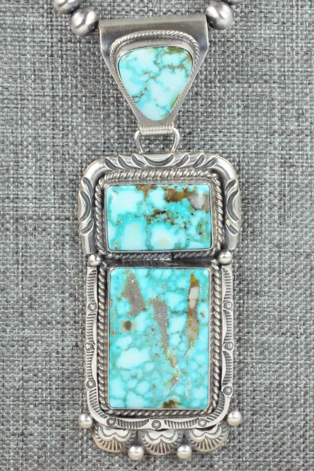 Turquoise & Sterling Silver Necklace - Raymond Delgarito