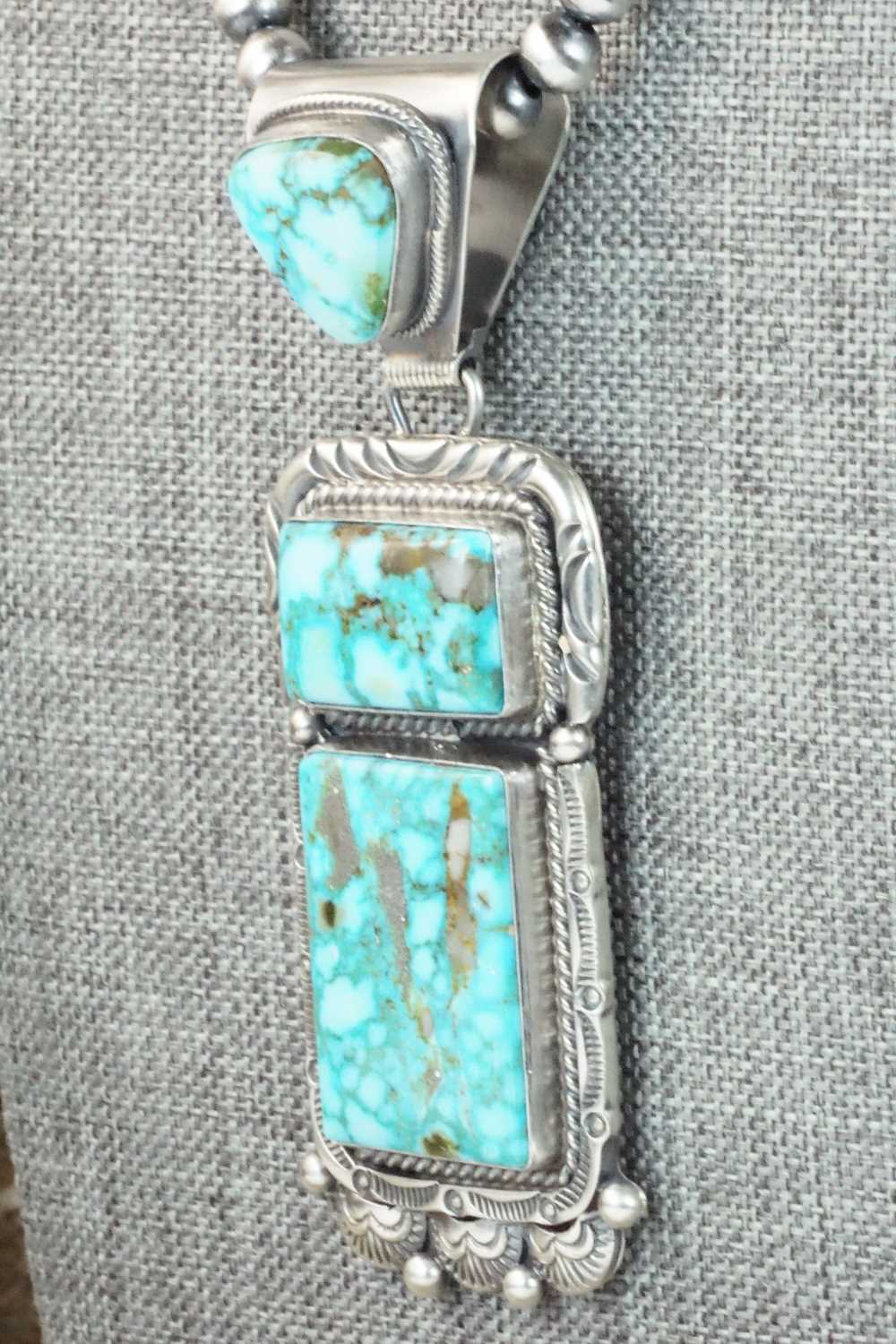 Turquoise & Sterling Silver Necklace - Raymond Delgarito