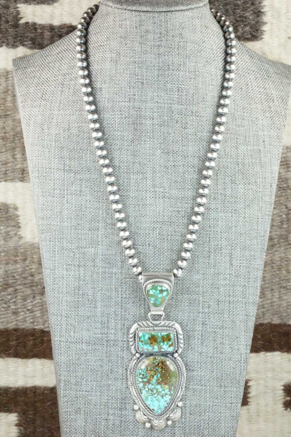 Turquoise & Sterling Silver Necklace - Raymond Delgarito