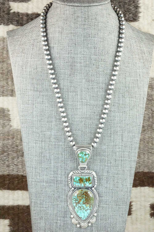 Turquoise & Sterling Silver Necklace - Raymond Delgarito