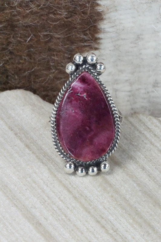 Spiny Oyster & Sterling Silver Ring - Selina Warner - Size 7