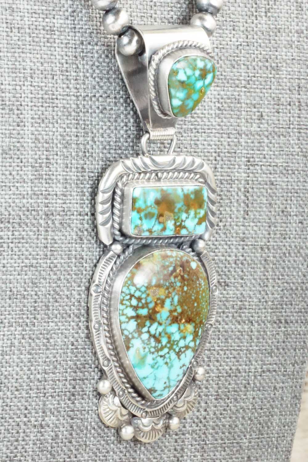 Turquoise & Sterling Silver Necklace - Raymond Delgarito
