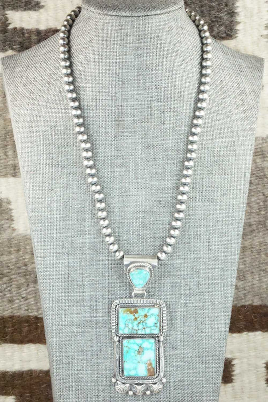 Turquoise & Sterling Silver Necklace - Raymond Delgarito