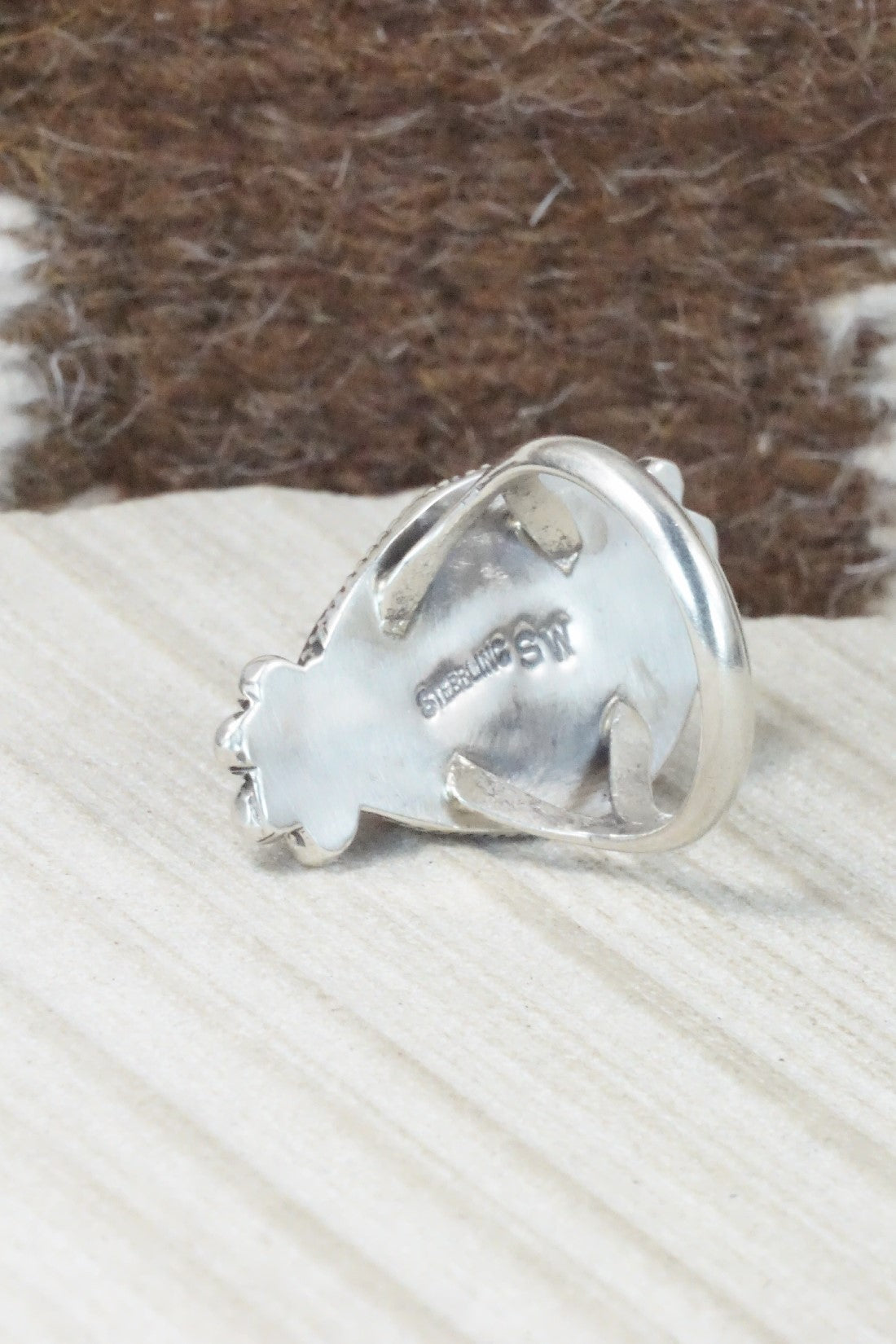 Spiny Oyster & Sterling Silver Ring - Selina Warner - Size 7