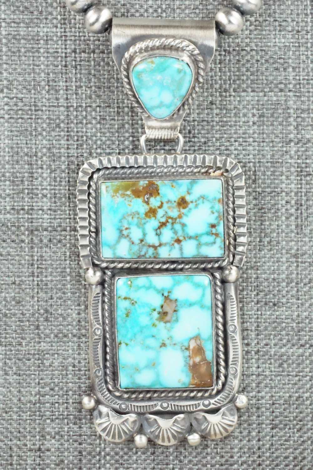 Turquoise & Sterling Silver Necklace - Raymond Delgarito