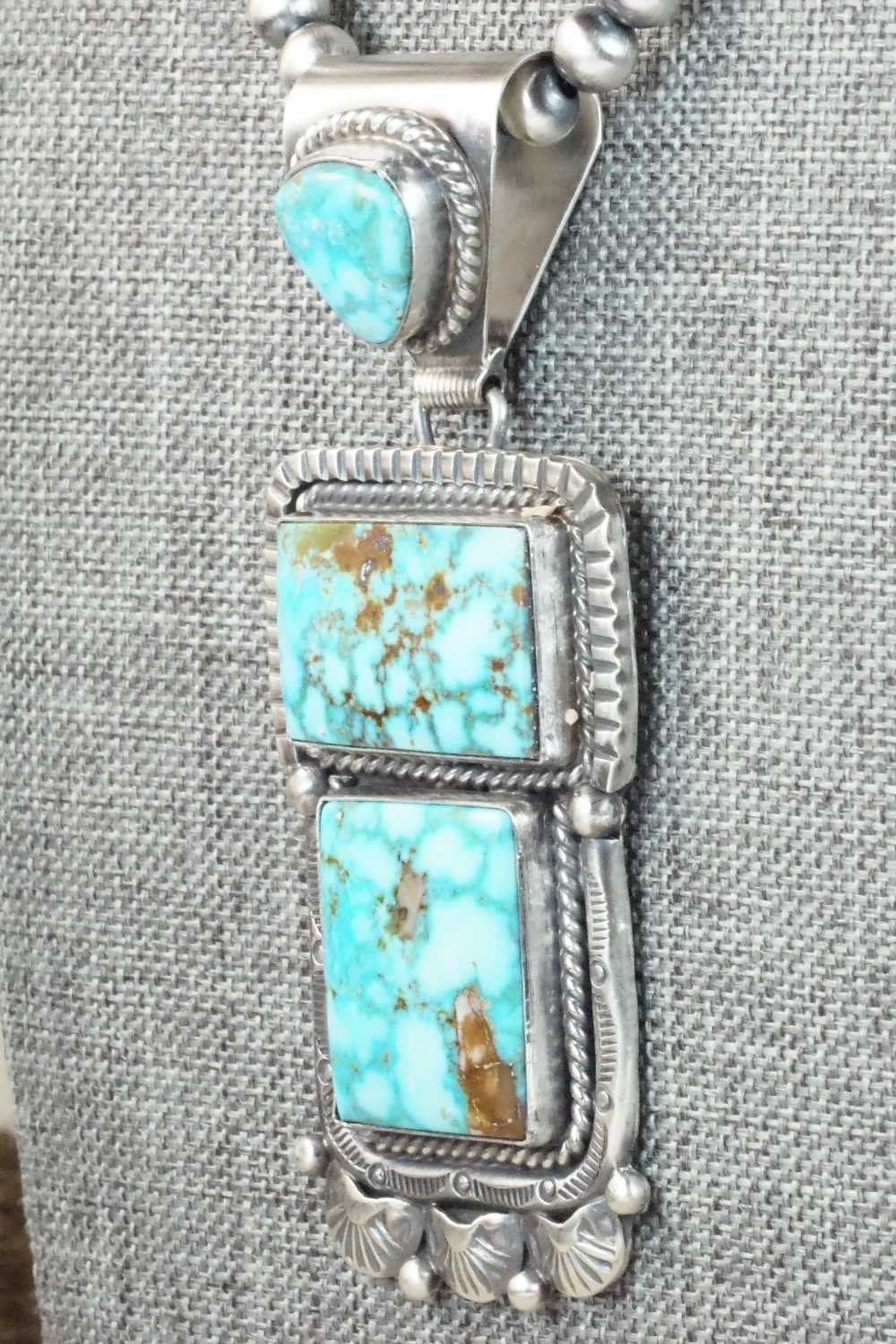 Turquoise & Sterling Silver Necklace - Raymond Delgarito