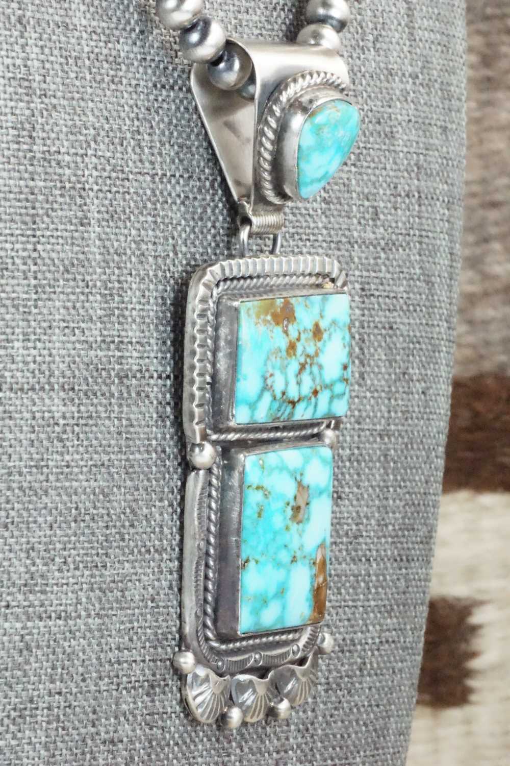 Turquoise & Sterling Silver Necklace - Raymond Delgarito