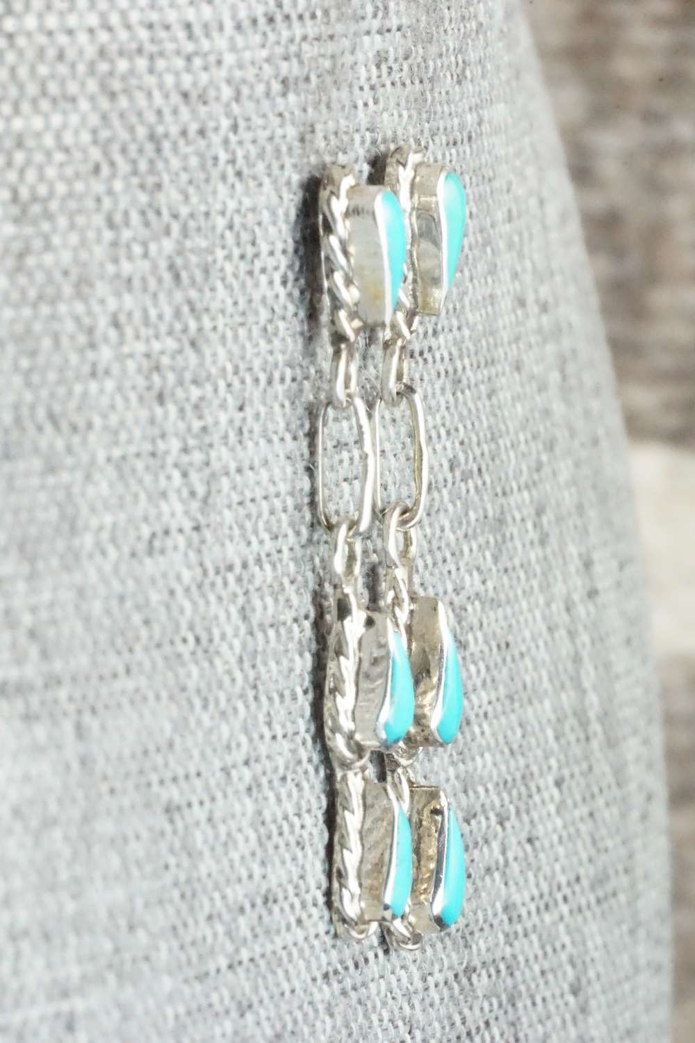 Turquoise & Sterling Silver Earrings - Zuni