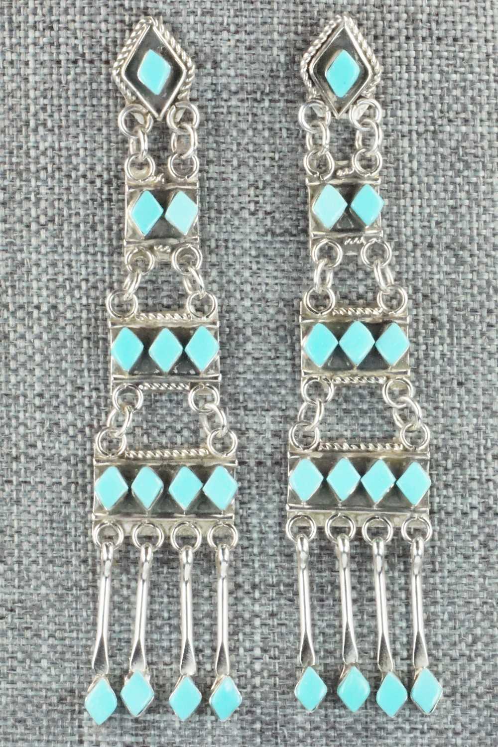 Turquoise & Sterling Silver Earrings - Priscilla Chavez