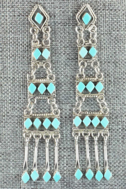 Turquoise & Sterling Silver Earrings - Priscilla Chavez