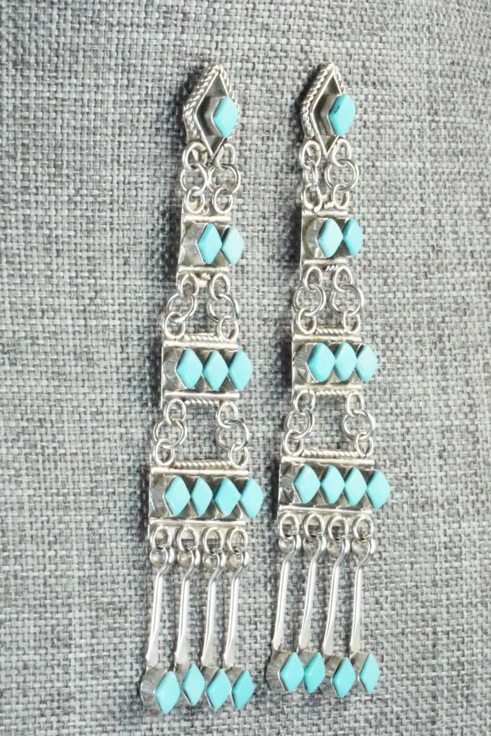 Turquoise & Sterling Silver Earrings - Priscilla Chavez