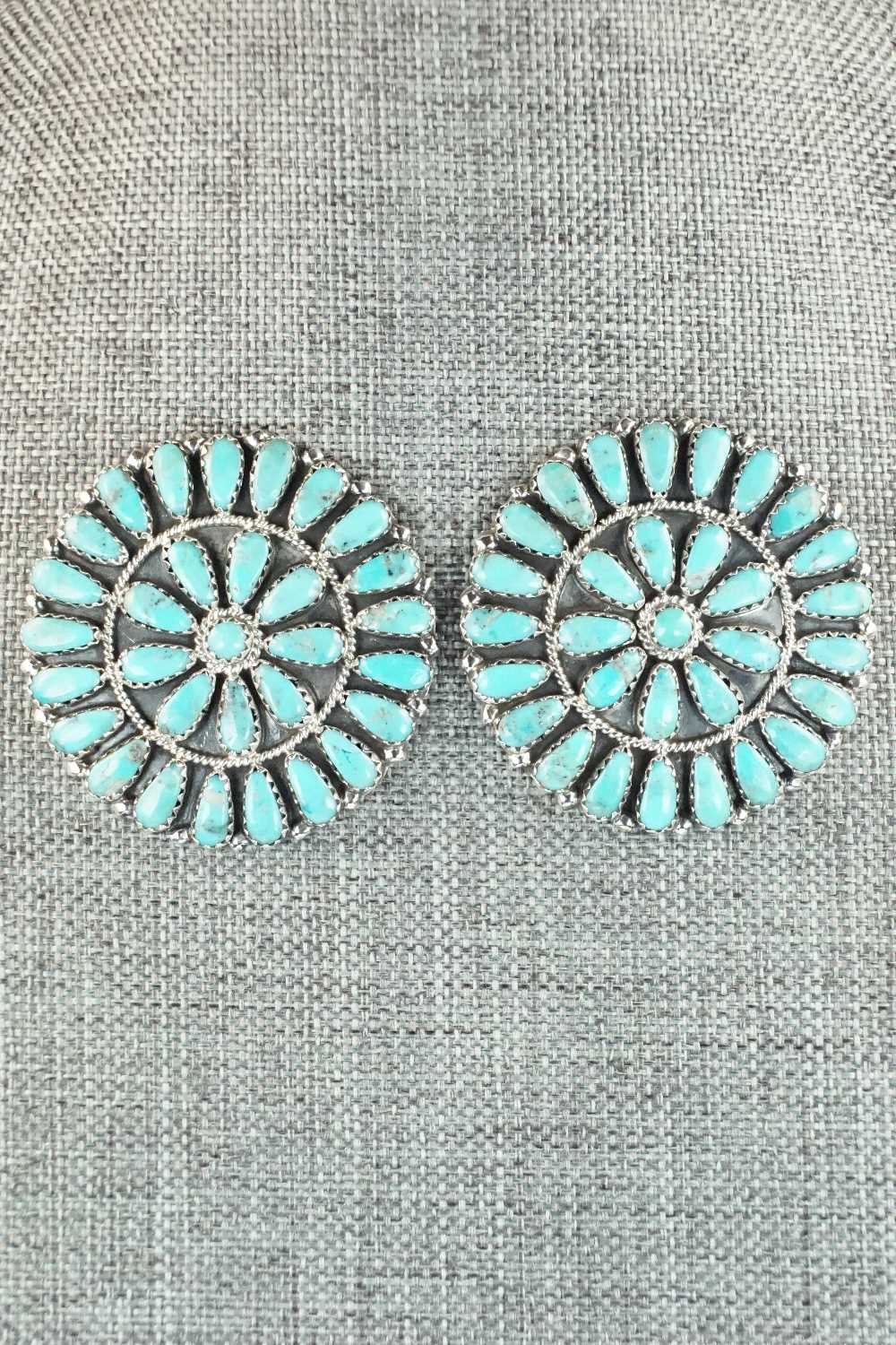 Turquoise & Sterling Silver Earrings - Zeita Begay