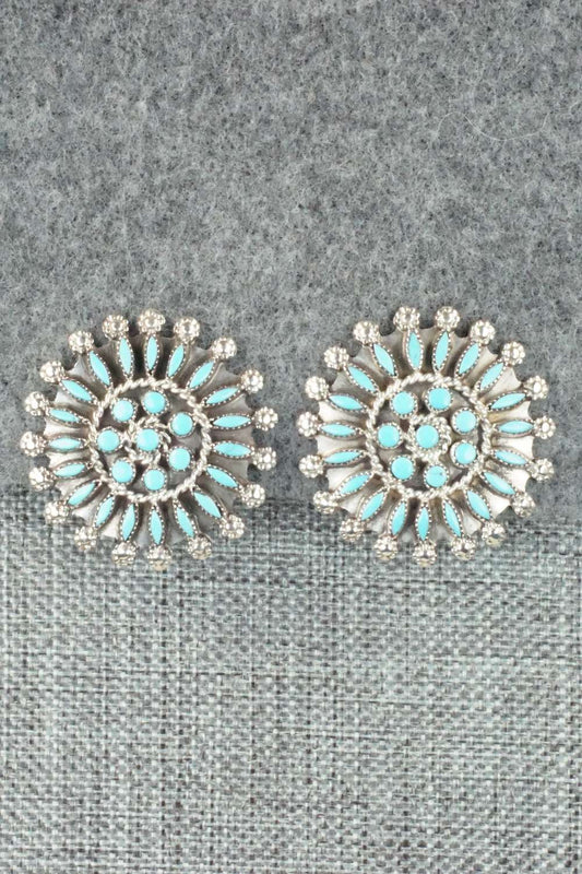Turquoise & Sterling Silver Earrings - Merlinda Chavez