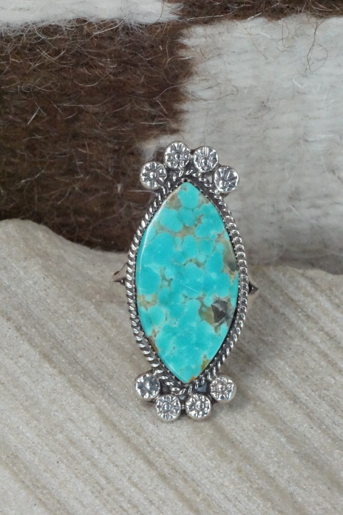 Turquoise & Sterling Silver Ring - Selina Warner - Size 5.75
