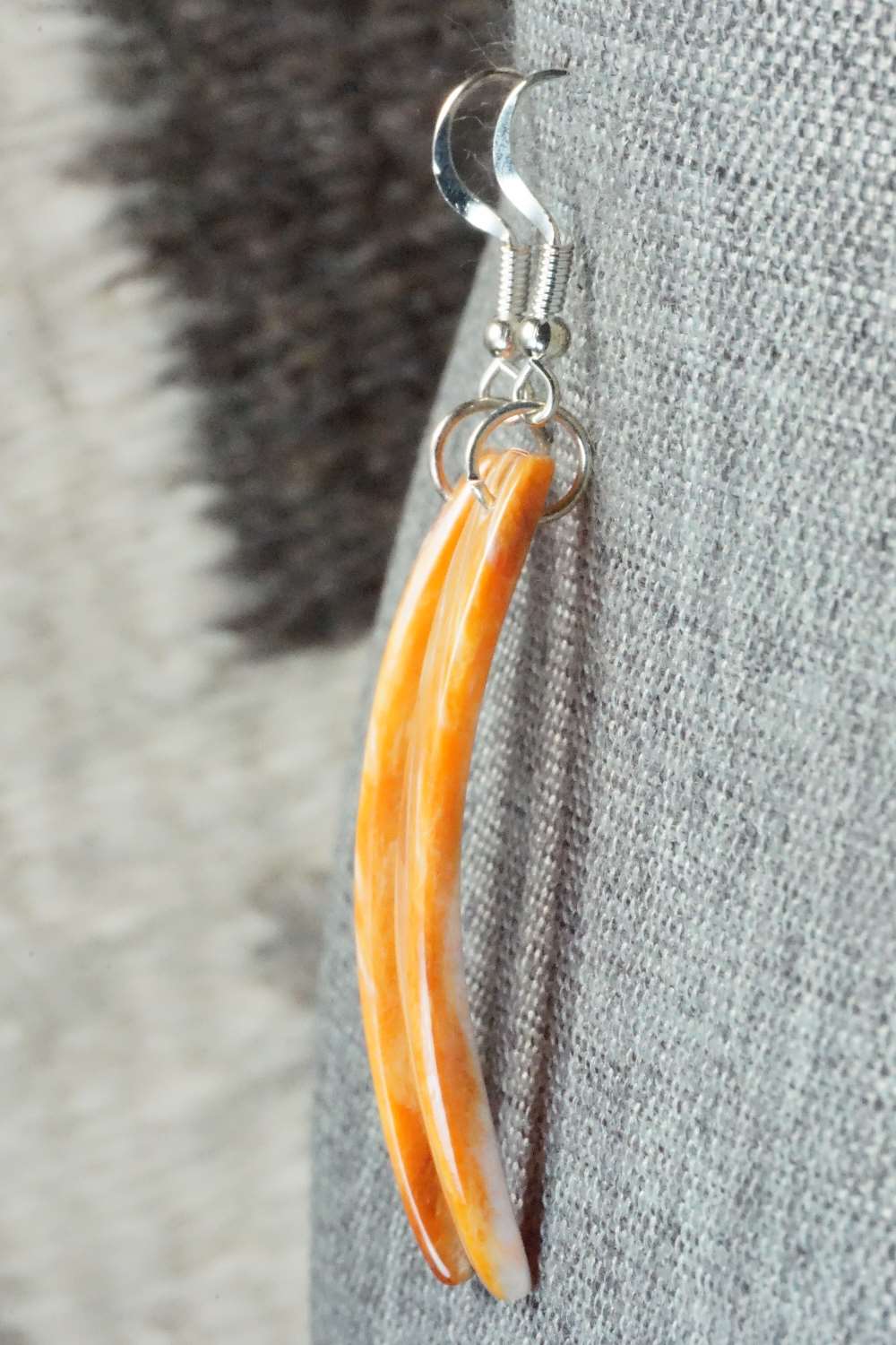 Spiny Oyster & Sterling Silver Earrings - Jesus Espino