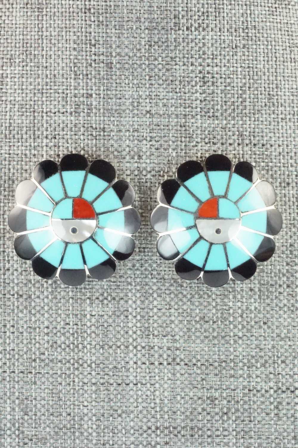 Turquoise and Sterling Silver Earrings - Denise Siutza