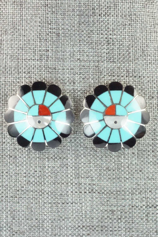 Turquoise and Sterling Silver Earrings - Denise Siutza