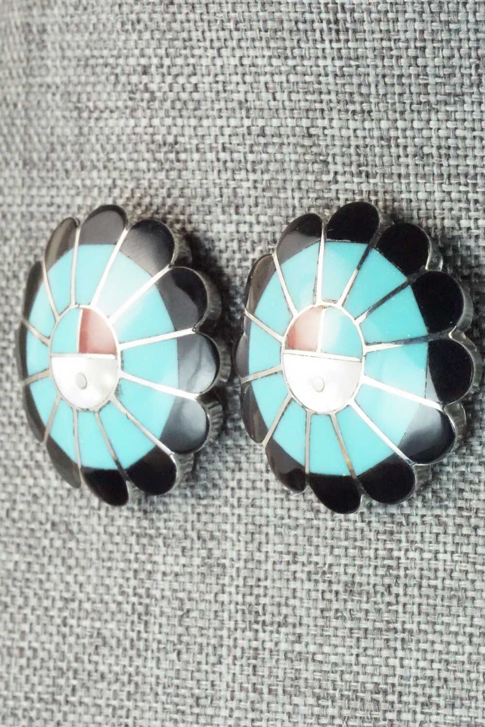 Turquoise and Sterling Silver Earrings - Denise Siutza