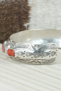 Coral & Sterling Silver Bracelet - Grace Silver