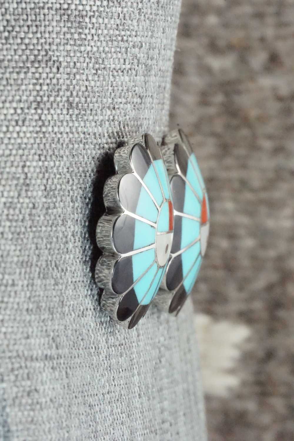 Turquoise and Sterling Silver Earrings - Denise Siutza